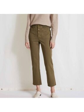 Apiece‎ Apart Slim Marston Pant Olive Green Button Fly Utility Pants Size 4